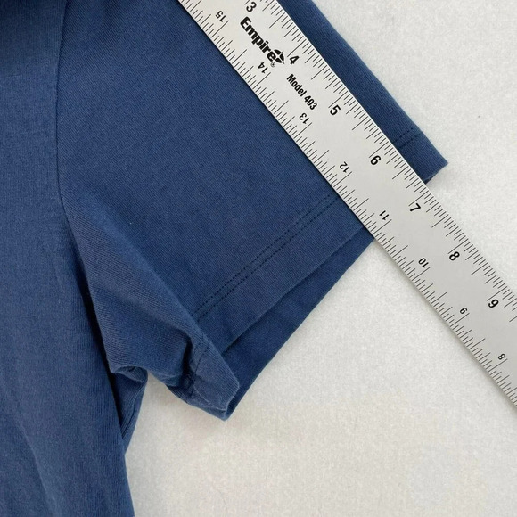 Intimissimi T-Shirt Men's Sz S Blue Plain 3-Button Crew Neck Regular Fit - Picture 4 of 10